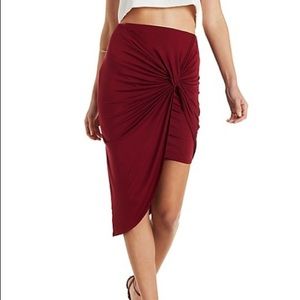 Crazy Flattering Side Tie Maroon Skirt